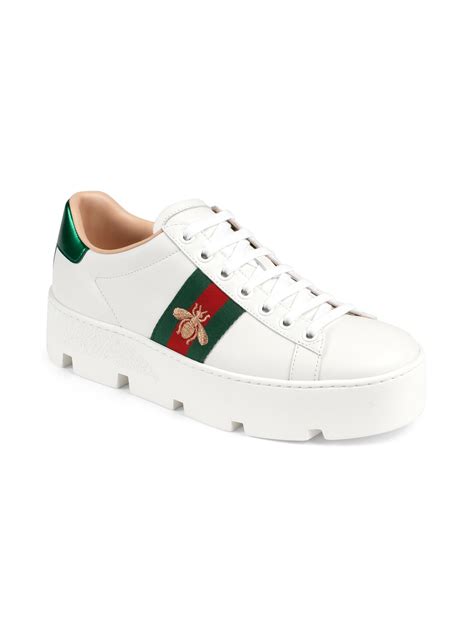 gucci bee platform sneakers|gucci new ace platform sneakers.